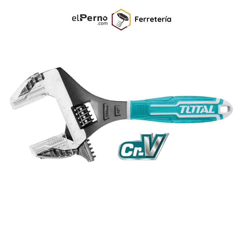 Llave ajustable 2 en 1 con apertura extra amplia marca Total